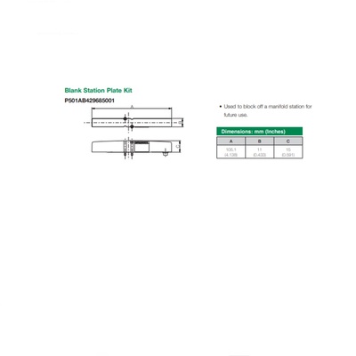 P501AB429685001 NUMATICS/AVENTICS BLANK PLATE<BR>501 SERIES